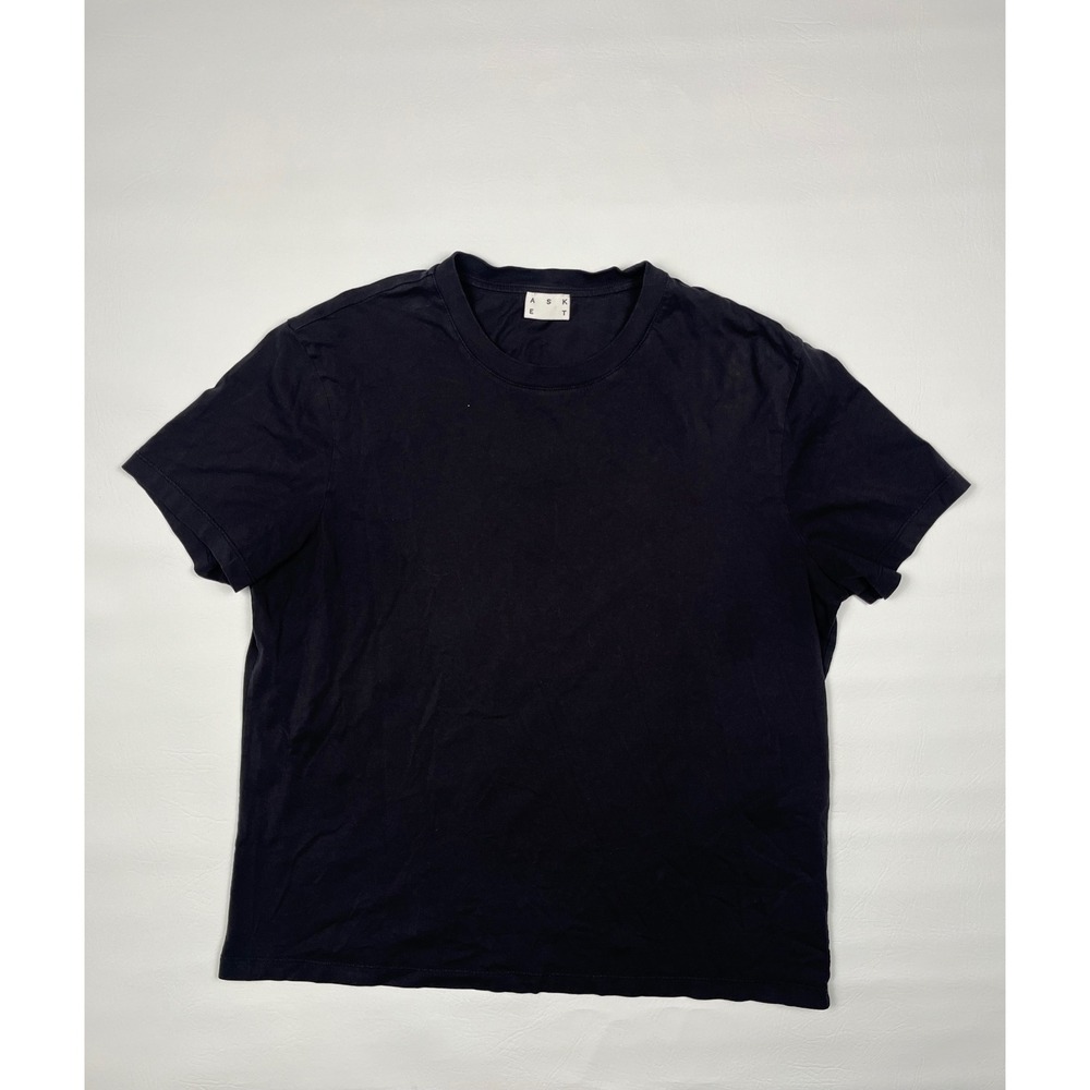 ASKET The T-Shirt Mens XL Black Organic Cotton Minimalist Basic Tee